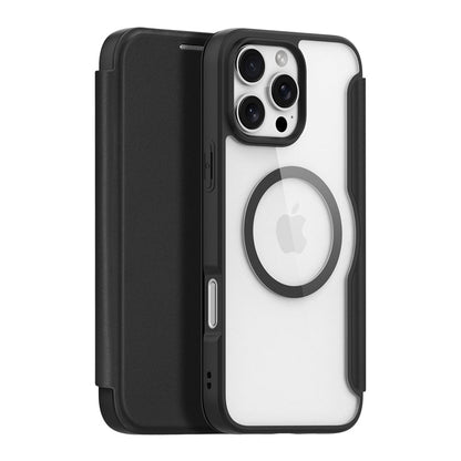 DUX DUCIS Skin X Pro Series Magnetische Horizontale Flip Lederen TPU + PU Hoes voor iPhone 16 Pro Zwart