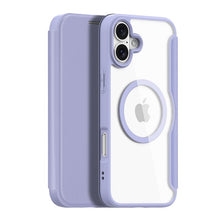 DUX DUCIS Skin X Pro Series magnetische horizontale flip lederen tpu + pu hoesje voor iPhone 16 paars