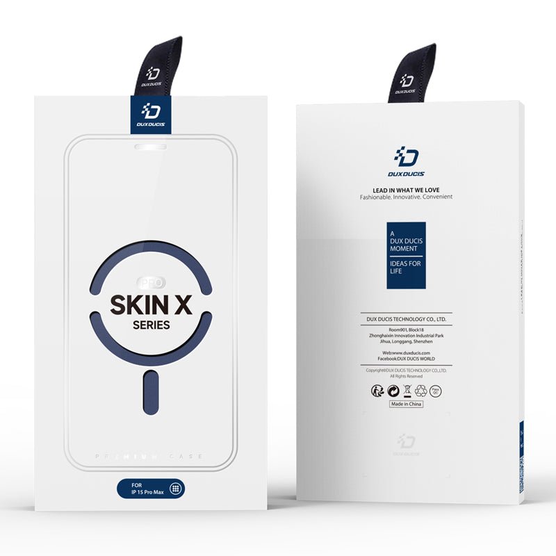 DUX DUCIS Skin X Pro Series magnetische horizontale flip leren TPU + PU hoes voor iPhone 15 Pro Max blauw