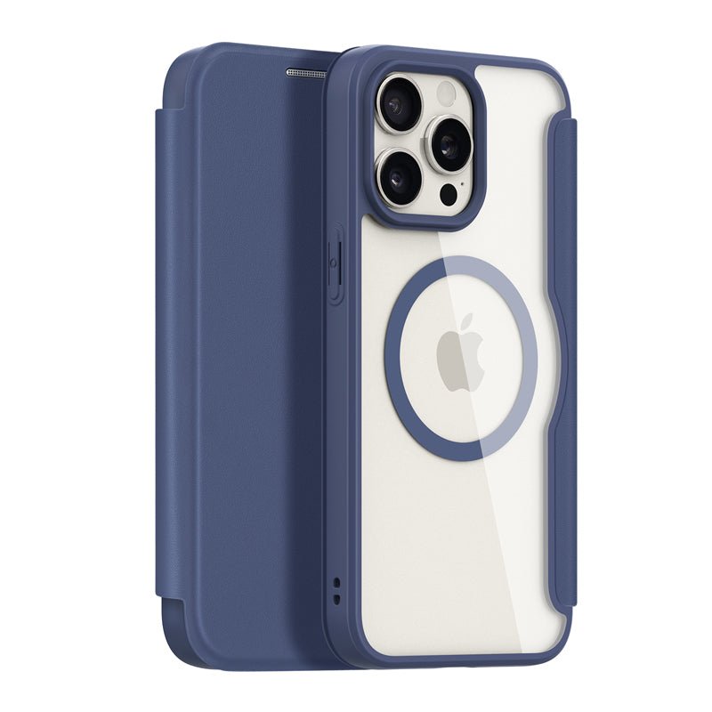 DUX DUCIS Skin X Pro Series magnetische horizontale flip leren TPU + PU hoes voor iPhone 15 Pro Max blauw