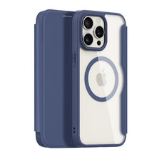 DUX DUCIS Skin X Pro Series magnetische horizontale flip leren TPU + PU hoes voor iPhone 15 Pro Max blauw