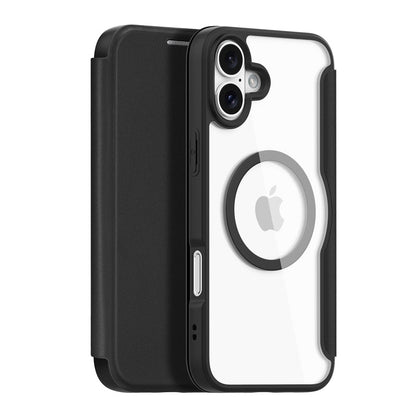 DUX DUCIS Skin X Pro Series Magnetische Horizontale Flip Leren TPU + PU Hoes voor iPhone 16 Plus Black