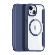 DUX DUCIS Skin X Pro Series Magnetische Horizontale Flip Leren TPU + PU Hoesje voor iPhone 15 Blauw