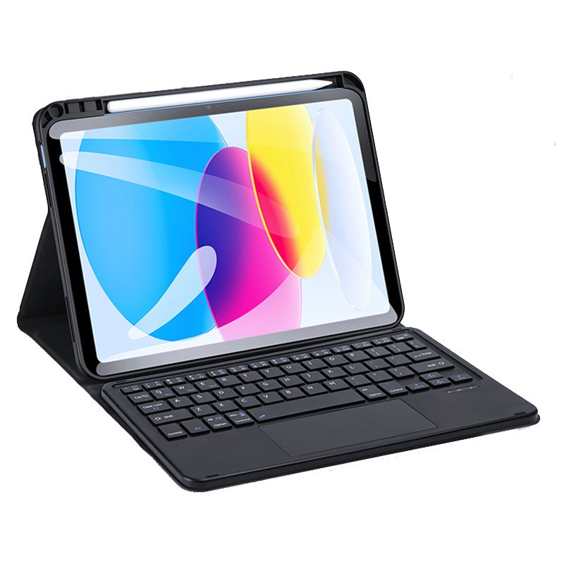 DUX DUCIS TK serie Bluetooth toetsenbord leder hoes met touchpad & slimme slaapfunctie voor iPad 2022 / iPad 10 / 2025 / iPad 11 zwart