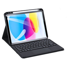 DUX DUCIS TK serie Bluetooth toetsenbord leder hoes met touchpad & slimme slaapfunctie voor iPad 2022 / iPad 10 / 2025 / iPad 11 zwart