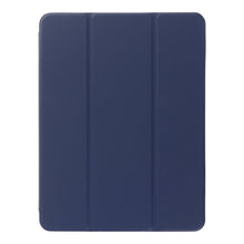 Effen kleur flip leren hoes met penhouder voor iPad 9.7 (2017/2018) iPad Air 1/2 donkerblauw
