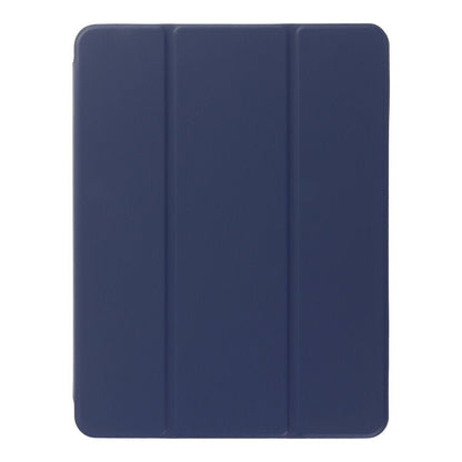 Effen kleur flip leren hoes met penhouder voor iPad 9.7 (2017/2018) iPad Air 1/2 donkerblauw