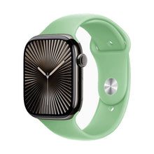 Effen kleur klassieke siliconen band voor Apple Watch 42mm/44mm/45mm/46mm/49mm series Mint Green