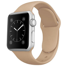 Effen kleur siliconen band voor Apple Watch 38MM/40MM/41MM/42MM (S10) Series Walnoot