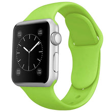 Effen kleur siliconen band voor Apple Watch 42MM/44MM/45MM/46MM serie groen
