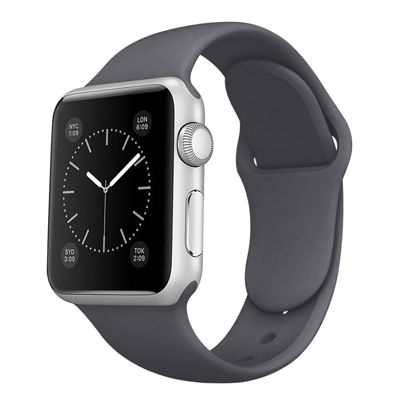 Effen siliconen band voor Apple Watch 38MM / 40MM / 41MM / 42MM (S10) series donkergrijs