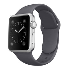Effen siliconen band voor Apple Watch 38MM / 40MM / 41MM / 42MM (S10) series donkergrijs