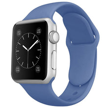 Effenkleurig siliconen bandje voor Apple Watch 42MM/44MM/45MM/46MM Series Lichtblauw