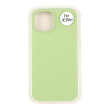 Full pure color liquid silicone case voor iPhone 13 mini groen