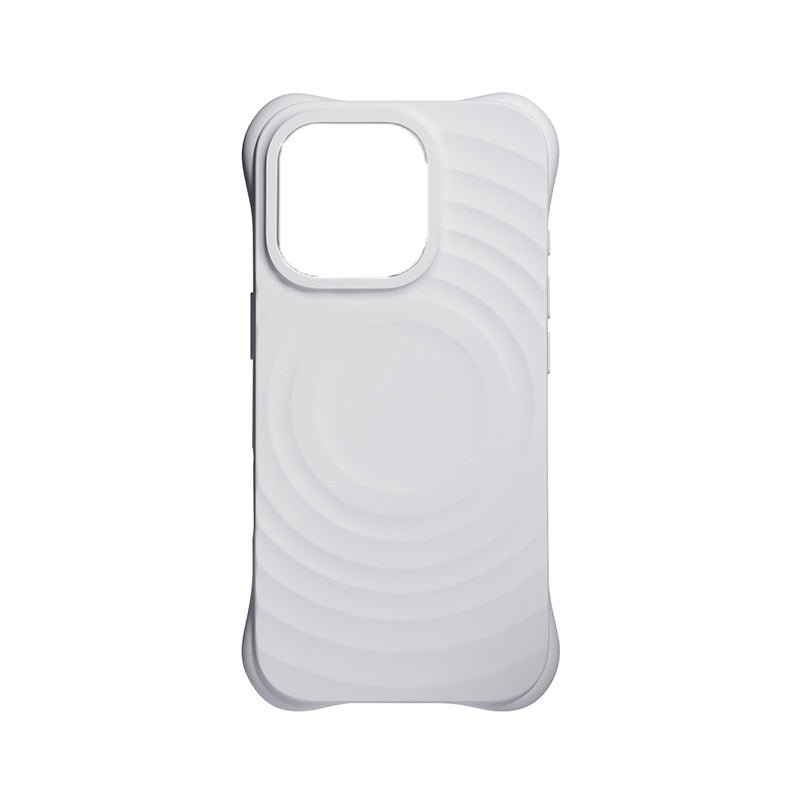 Full pure color MagSafe vloeibare siliconen ripple hoesje met aangepaste zijtoets opening voor iPhone 16 wit
