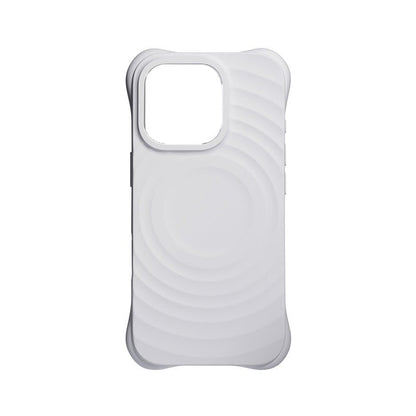 Full pure color MagSafe vloeibare siliconen ripple hoesje met aangepaste zijtoets opening voor iPhone 16 wit