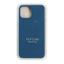 Full pure color vloeibare siliconen hoes zonder logo voor iPhone 13 Mini blauw cobalt