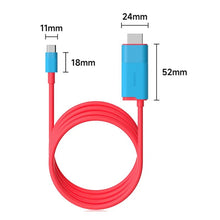Hagibis SWC10 2M 4K 60Hz PD100W USB - C naar HDMI HD evenbeeld kabel voor Nintendo Switch/OLED rood & blauw