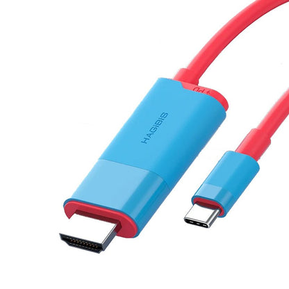 Hagibis SWC10 2M 4K 60Hz PD100W USB - C naar HDMI HD evenbeeld kabel voor Nintendo Switch/OLED rood & blauw