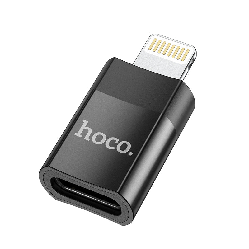 HOCO UA17 Lightning Male naar USB - C Female USB 2.0 Adapter Zwart
