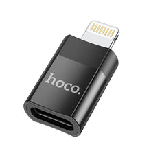HOCO UA17 Lightning Male naar USB - C Female USB 2.0 Adapter Zwart