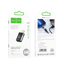 HOCO UA17 Lightning Male naar USB - C Female USB 2.0 Adapter Zwart