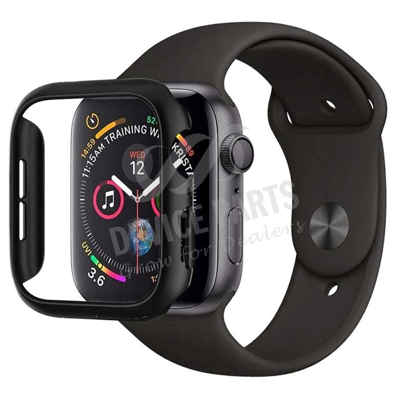 Hoesje met displaybeschermer voor Apple Watch Series 4 44mm/Series 5 44mm/Series 6 44mm/SE 44mm Zwart