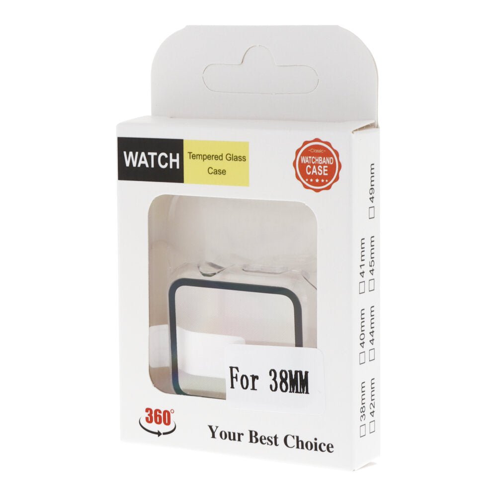 Hoesje met screenprotector voor Apple Watch Series 1 38mm/Series 2 38mm/Series 3 38mm Transparant