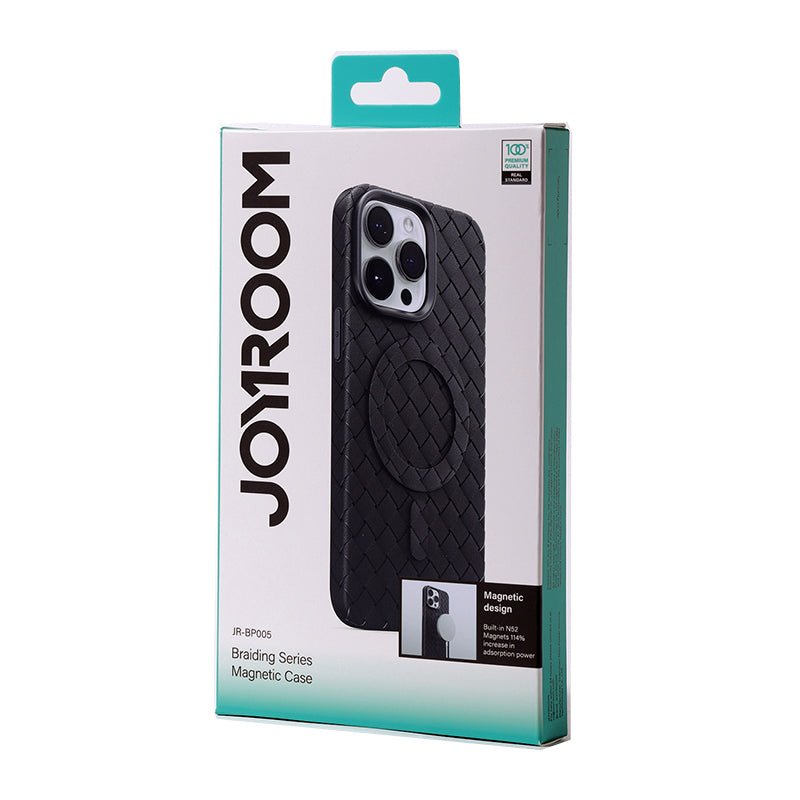 JOYROOM JR - BP005 gevlochten serie magnetische TPU hoesje voor iPhone 15 Pro Max zwart