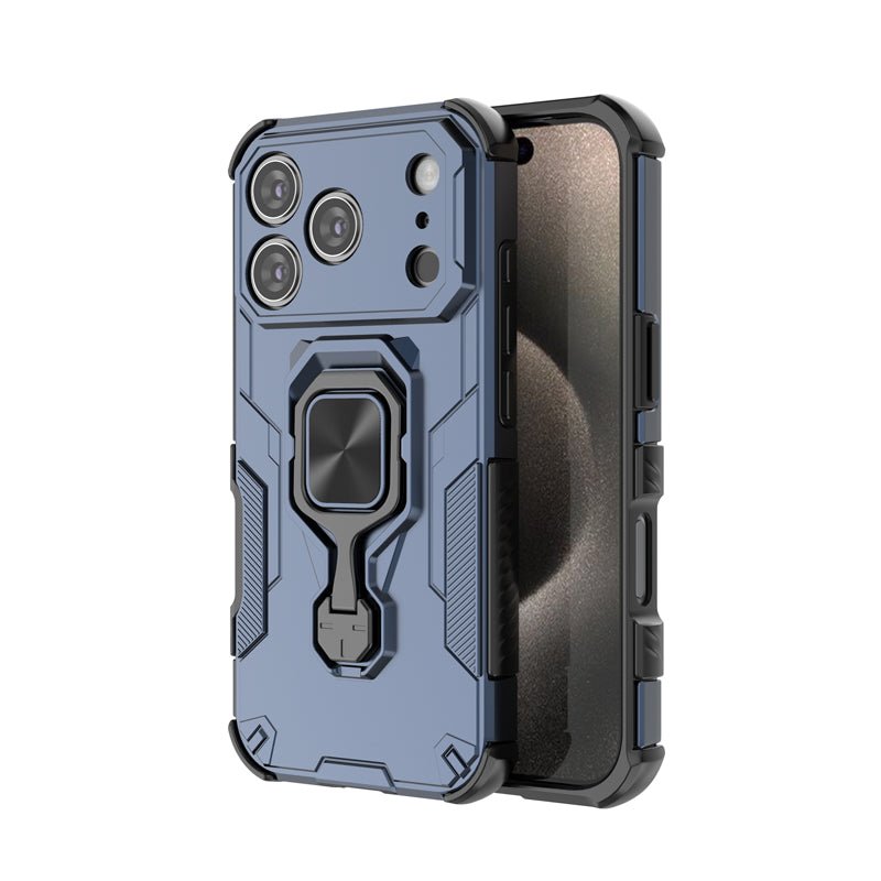 KingKong - serie 360° standaard schokbestendige hoes voor iPhone 17 Pro Blauw
