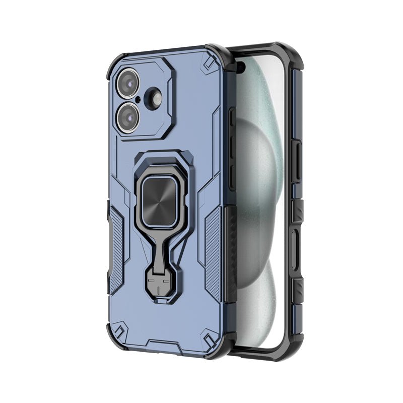 KingKong Series 360° stand shockproof hoes voor iPhone 17 blauw