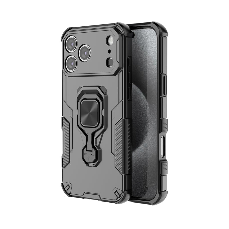 KingKong Series 360° Stand Shockproof Hoesje voor iPhone 17 Pro Max Zwart
