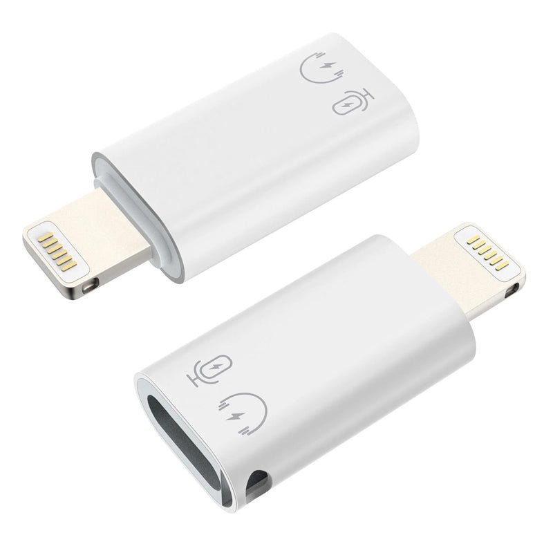 Lighting (male) naar USB - C (female) OTG adapter voor opladen en gegevensoverdracht en audio functie wit