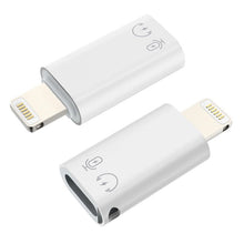 Lighting (male) naar USB - C (female) OTG adapter voor opladen en gegevensoverdracht en audio functie wit