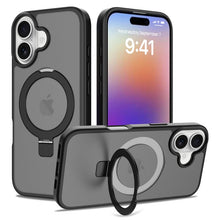 Liquid silicone magnetische anti - val hoesje met standaard voor iPhone 17 zwart