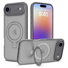 Liquid silicone skin feel magnetisch anti - drop hoesje met standaard voor iPhone 17 Air grijs