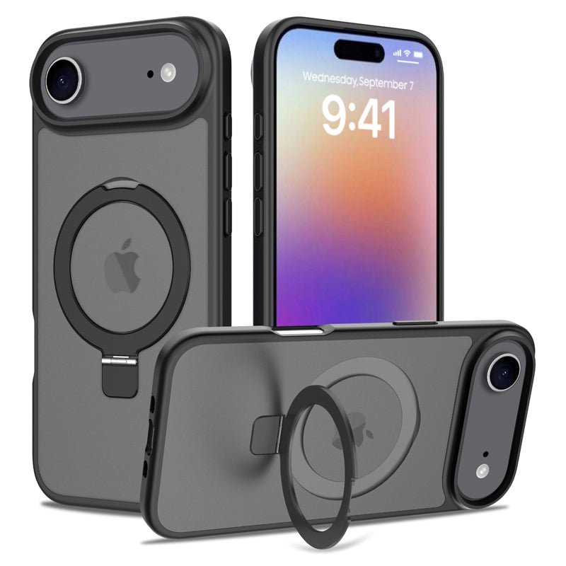 Liquid siliconen beschermhoes magnetisch anti - val met standaard voor iPhone 17 Air zwart