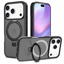 Liquid siliconen huid voelt magnetische anti - drop hoes met standaard voor iPhone 17 Pro zwart