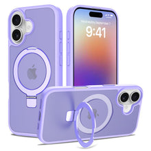 Liquid siliconen magnetische antival hoes met standaard voor iPhone 17 Paars