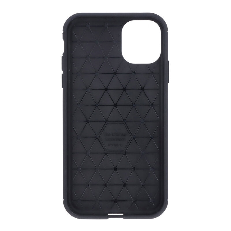 Litchi Texture TPU hoes voor iPhone 11 zwart