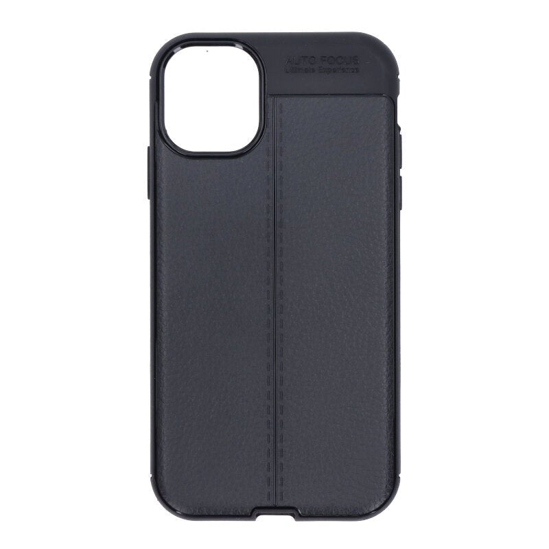 Litchi Texture TPU hoes voor iPhone 11 zwart