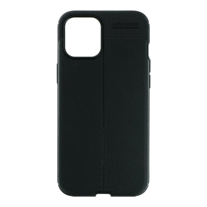 Litchi Texture TPU Hoes voor iPhone 12 Pro Max Zwart