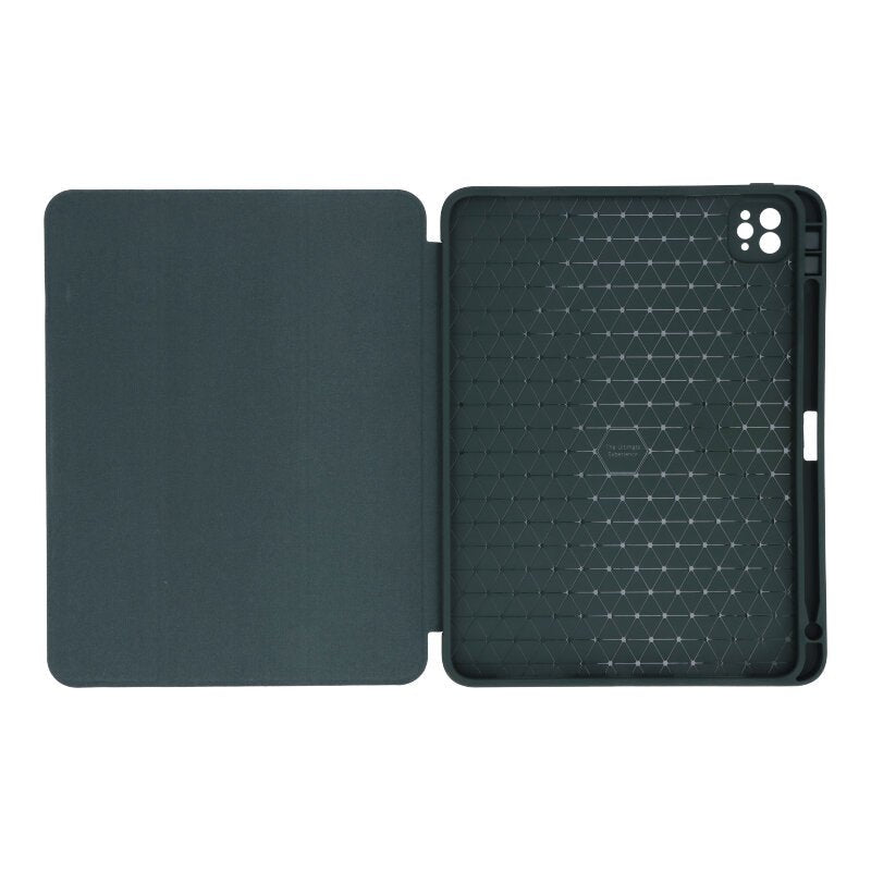 Litchi textuur horizontale flip leren hoes met drie - vouw standaard en slaap/wakker functie voor iPad Pro 11 2021 groen