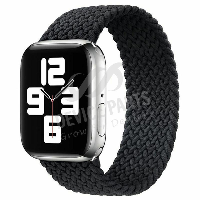 Maat M 160mm gebreid elastisch armband nylon band voor Apple Watch Serie 1 42mm/Serie 2 42mm/Serie 3 42mm/Serie 4 44mm/Serie 5 44mm/Serie 6 44mm/Serie 7 45mm Zwart
