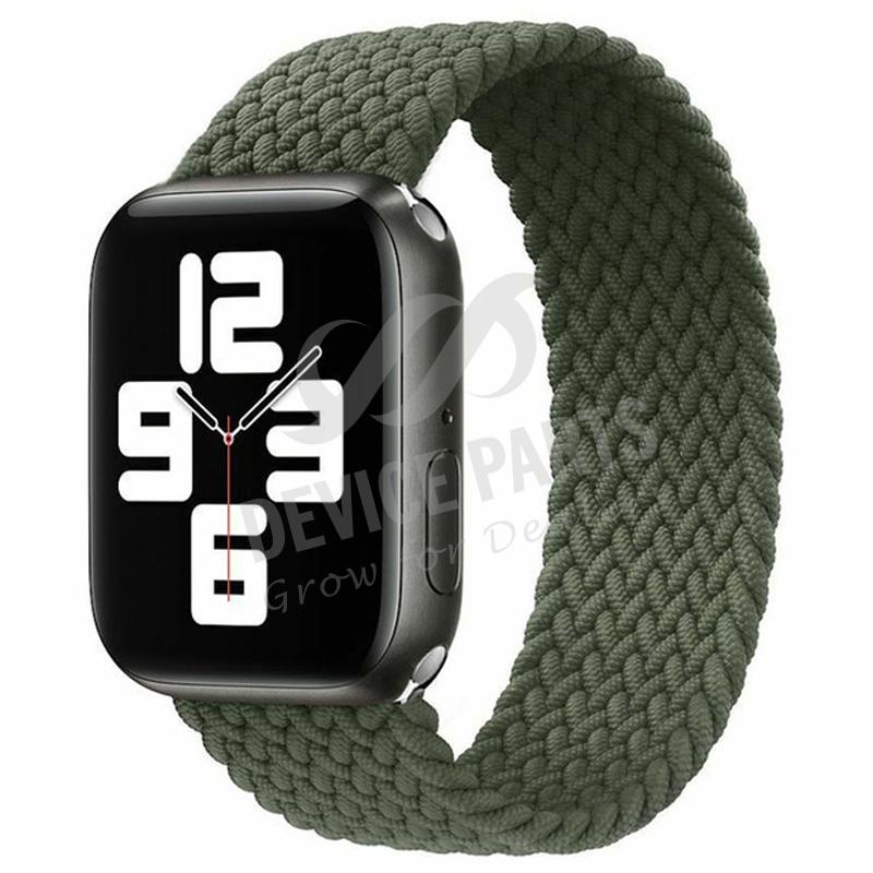 Maat M 160mm Gevlochten Elastische Armband Nylon Band voor Apple Watch Series 1 42mm / Series 2 42mm / Series 3 42mm / Series 4 44mm / Series 5 44mm / Series 6 44mm / Series 7 45mm Groen