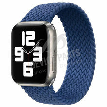Maat M 160mm gevlochten elastische armband nylon band voor Apple Watch series 1 42mm/series 2 42mm/series 3 42mm/series 4 44mm/series 5 44mm/series 6 44mm/series 7 45mm blauw