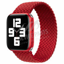 Maat M 160mm gevlochten elastische armband nylon band voor Apple Watch Series 1 42mm/Series 2 42mm/Series 3 42mm/Series 4 44mm/Series 5 44mm/Series 6 44mm/Series 7 45mm Rood