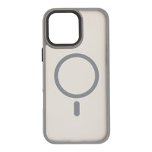 Magnetisch skin feeling frosted translucent hoesje voor iPhone 15 grijs