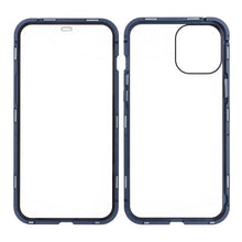 Magnetische anti - val glazen hoes voor iPhone 12 Pro Max blauw