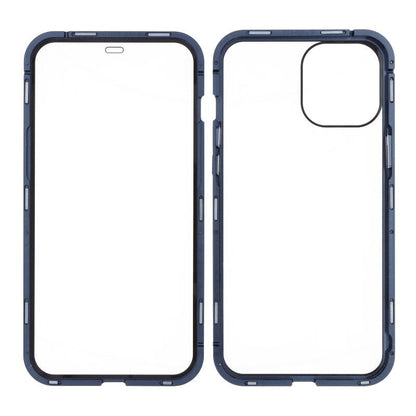 Magnetische anti - val glazen hoes voor iPhone 12 Pro Max blauw